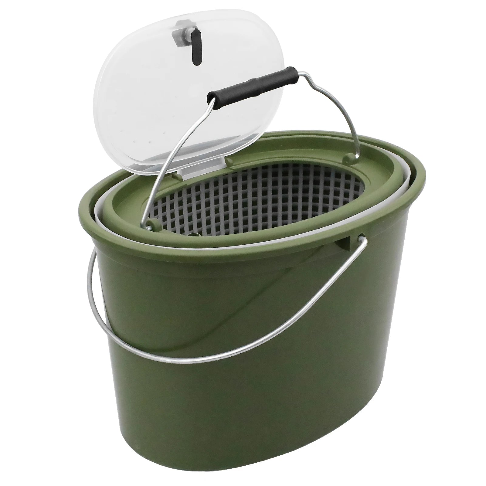 2-in-1 Fishing Bucket Double-Deck Fish Box Detachable Fish Strainer Colander Fishing Bait Storage Container Double Handle Fish