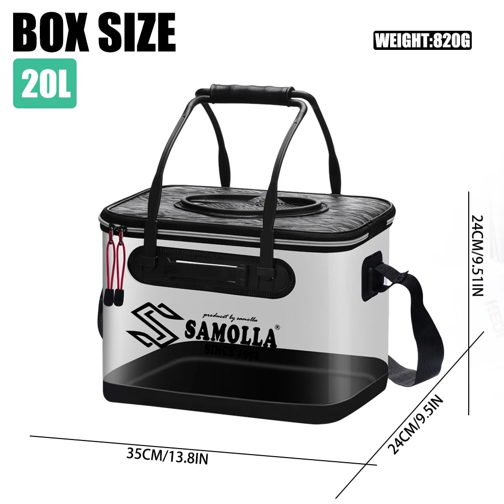 Fishing Bucket Transparent EVA Foldable Thickened EVA Live Fish Box Portable Outdoor Camping Fishing Bags Accessories