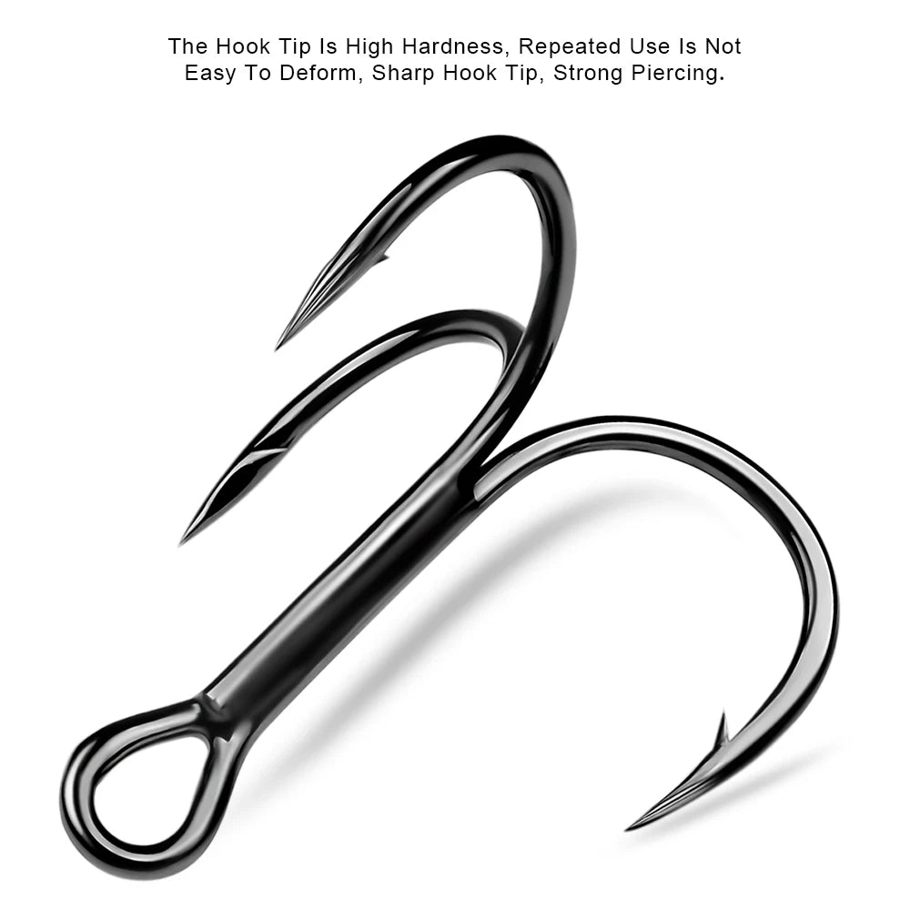PROBEROS 20pcs Streng thened Sharp Fishing Treble Hooks High Carbon Steel Strength & Corrosion Resistance For Bait  Saltwater