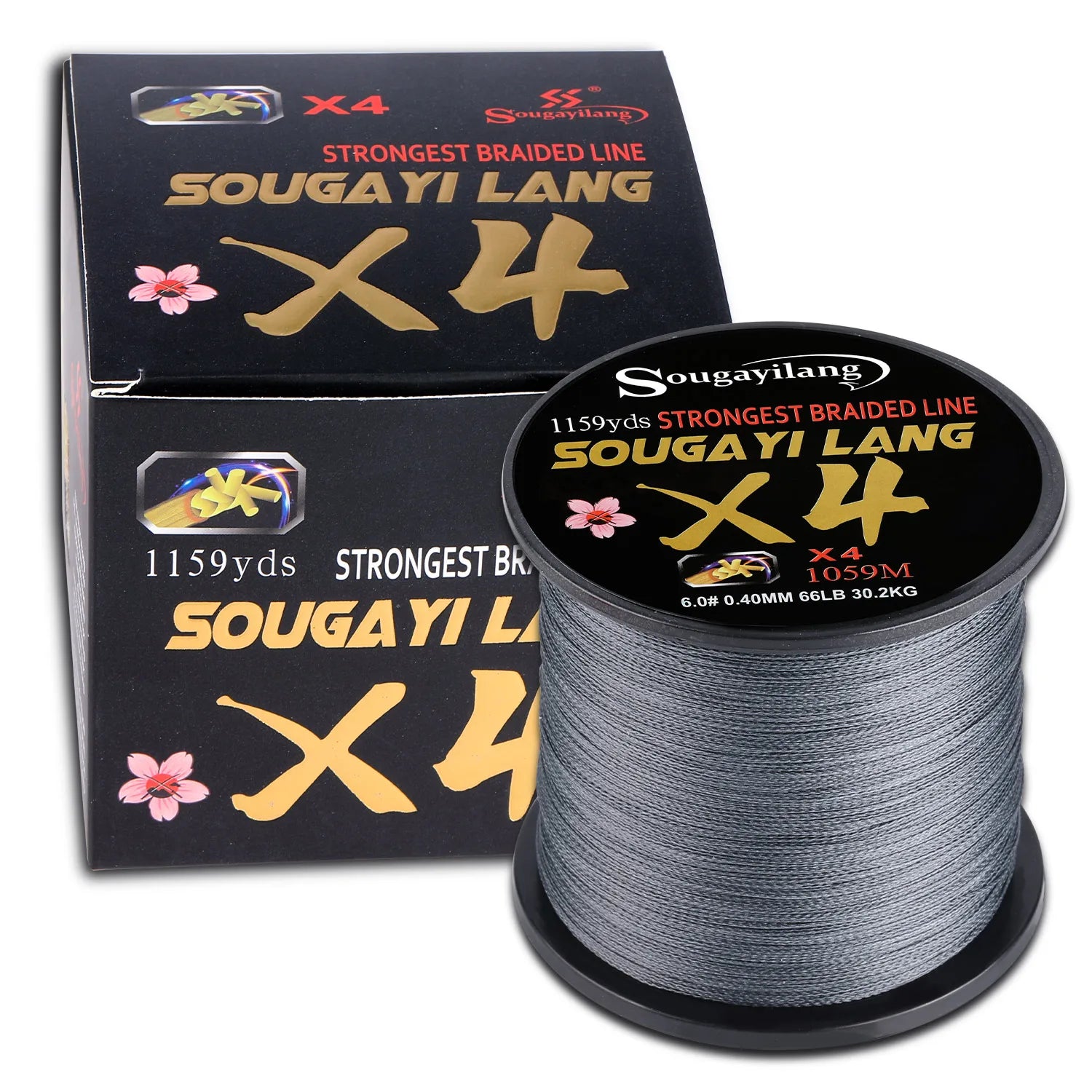 Sougayilang Braided Line 4X 100/300m 5 Color All for Fishing Line MaxDrag 66LB Multifilament PE Line for Saltwater Sea Fishing
