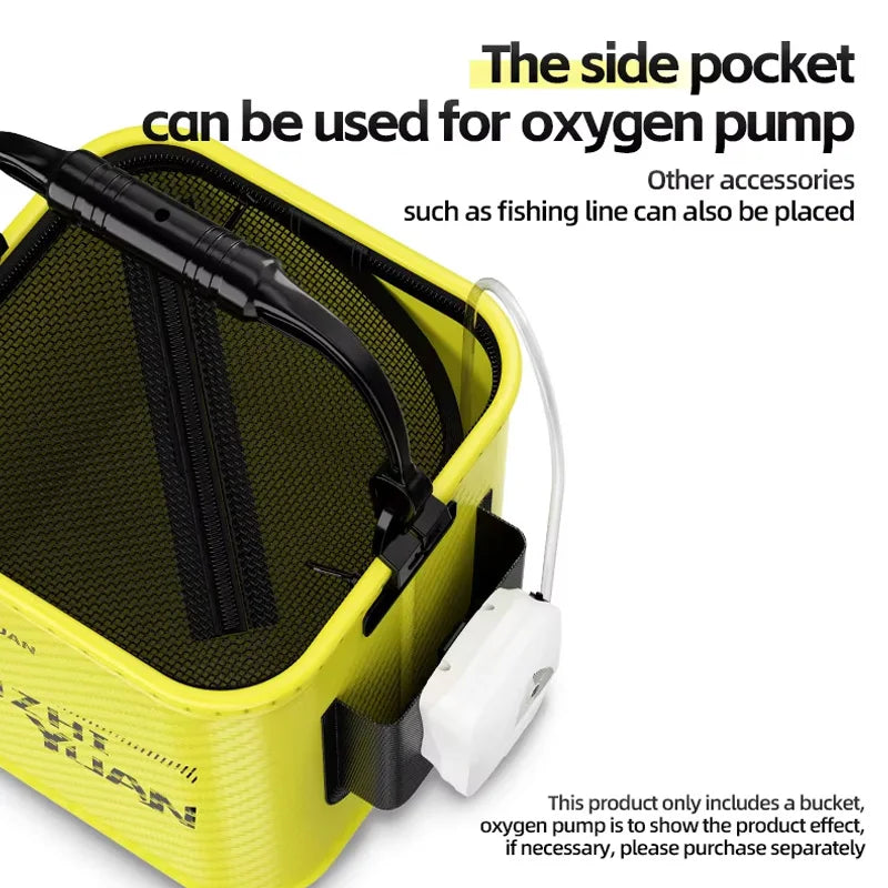 YUZHIYUAN Portable Foldable Live Fish Bucket for Freshwater And Saltwater Fishing Gear Storage