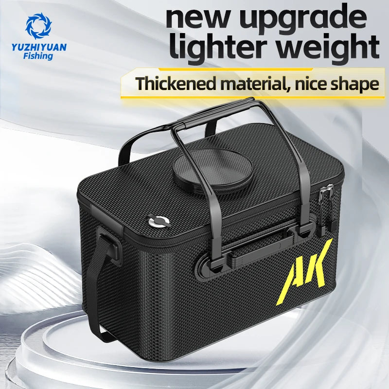 YUZHIYUAN Fishing Container Foldable Portable Live FIsh Bucket Large Capacity Water Bucket Thickened EVA Material