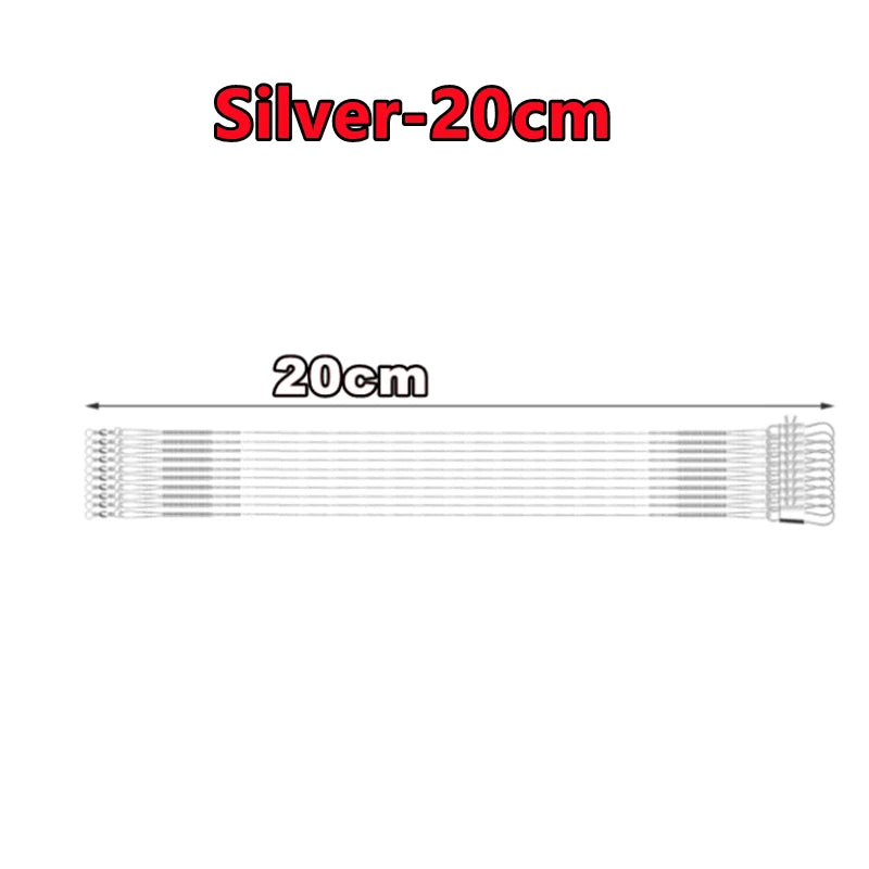 New 100-10PCS Anti Bite Steel Fishing Line 15-30cm Steel Wire Leader With Swivel Fishing Accessory Lead Core Leash Fishing Wire