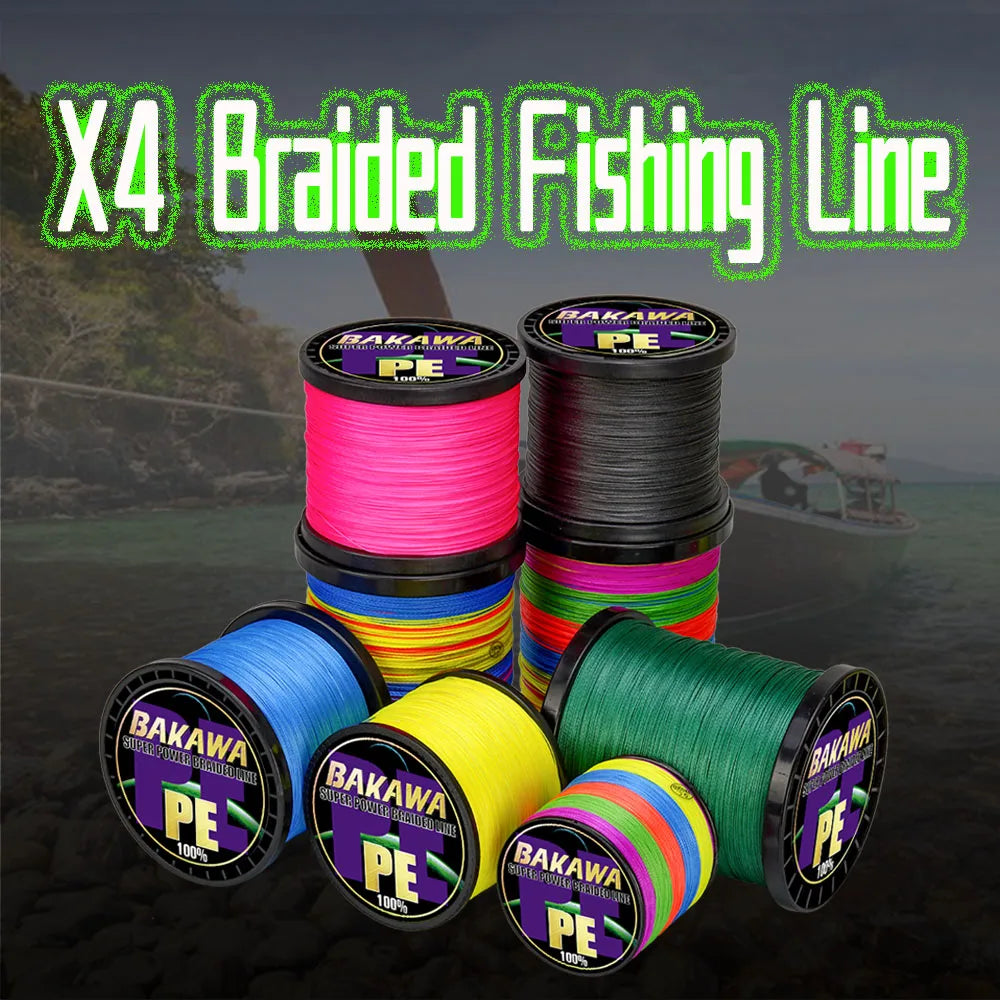 BAKAWA  4 Strands Braided Fishing Lines Multifilament Pesca 100M 300M 500M 1000M Carp Wire Japan Abrasion Resistant Pe Line