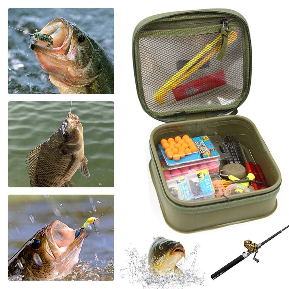EVA Mini Fishing Tackle Box Waterproof Outdoor Fishing Bucket Dustproof Fishing Lure Bait Organizer for Outdoor Carp Fishing