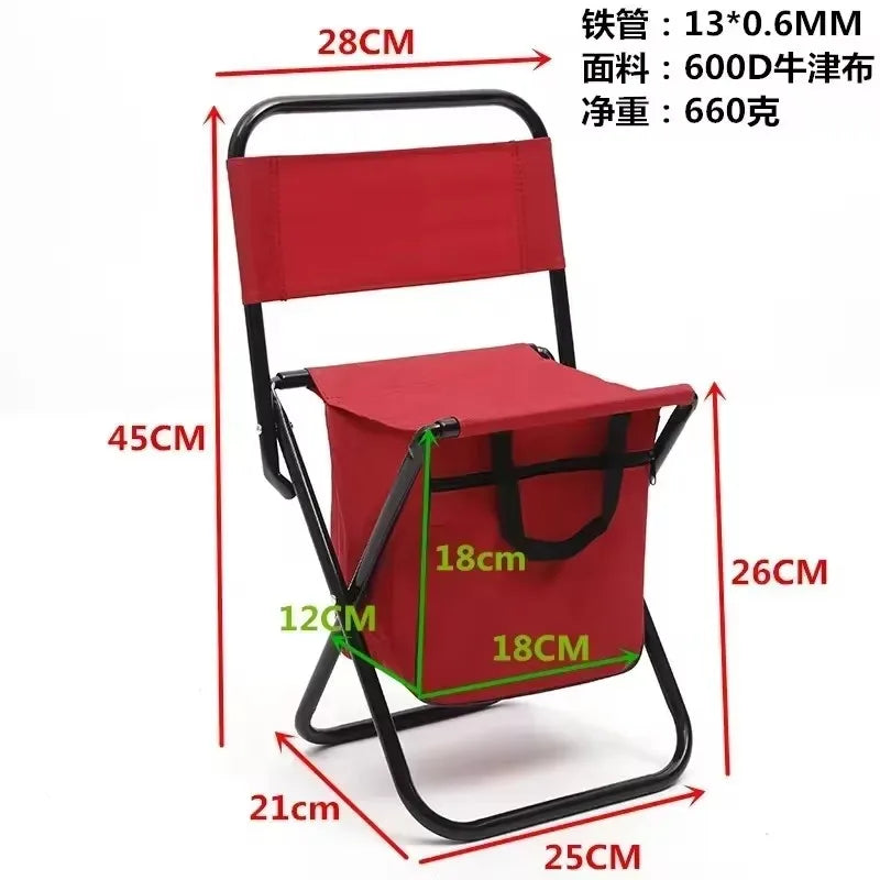 Portable Multifunctional Outdoor Picnic Camping Folding Chair With Bag Ultra light Fishing Stool Travel Stool Fishing Accessorie