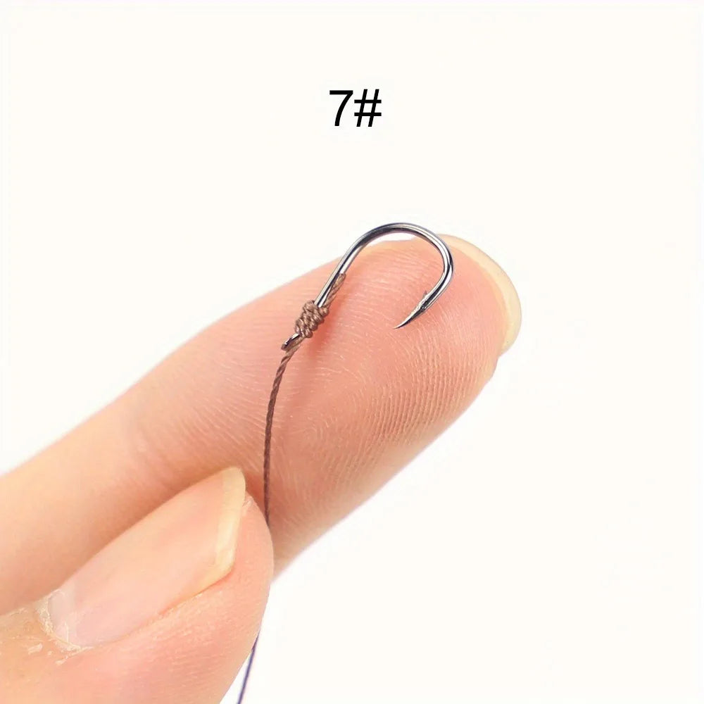 Ackibbik 50pcs Small Size Fishing Hooks With PE Line 3#-12# Pre Tied Fishing Hooks String Hook Sub-line Hook for Carp Fishing