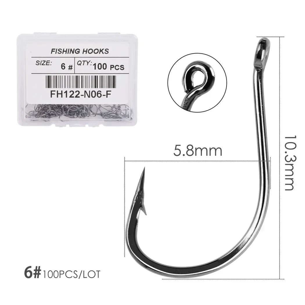 100pcs/Box Japan Izu Fish Hook High Carbon Steel Barbed In Fly Fishing Hook Worm Pond Fishing Bait Hooks