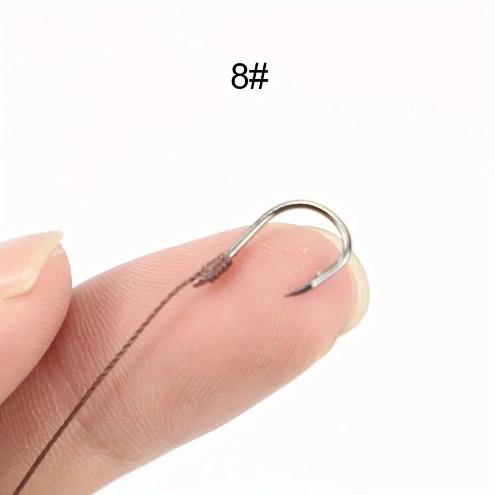Ackibbik 50pcs Small Size Fishing Hooks With PE Line 3#-12# Pre Tied Fishing Hooks String Hook Sub-line Hook for Carp Fishing