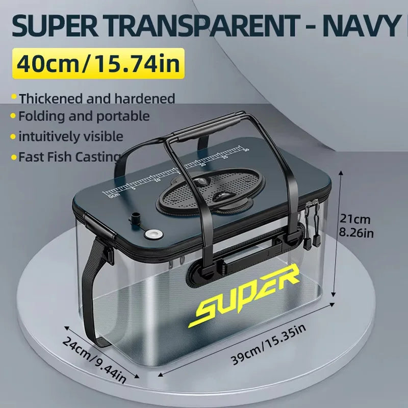 YUZHIYUAN Large Capacity Foldable Fishing Bucket with Quick Release Lid Thickened EVA Material for Outdoor Fishing And Hiking