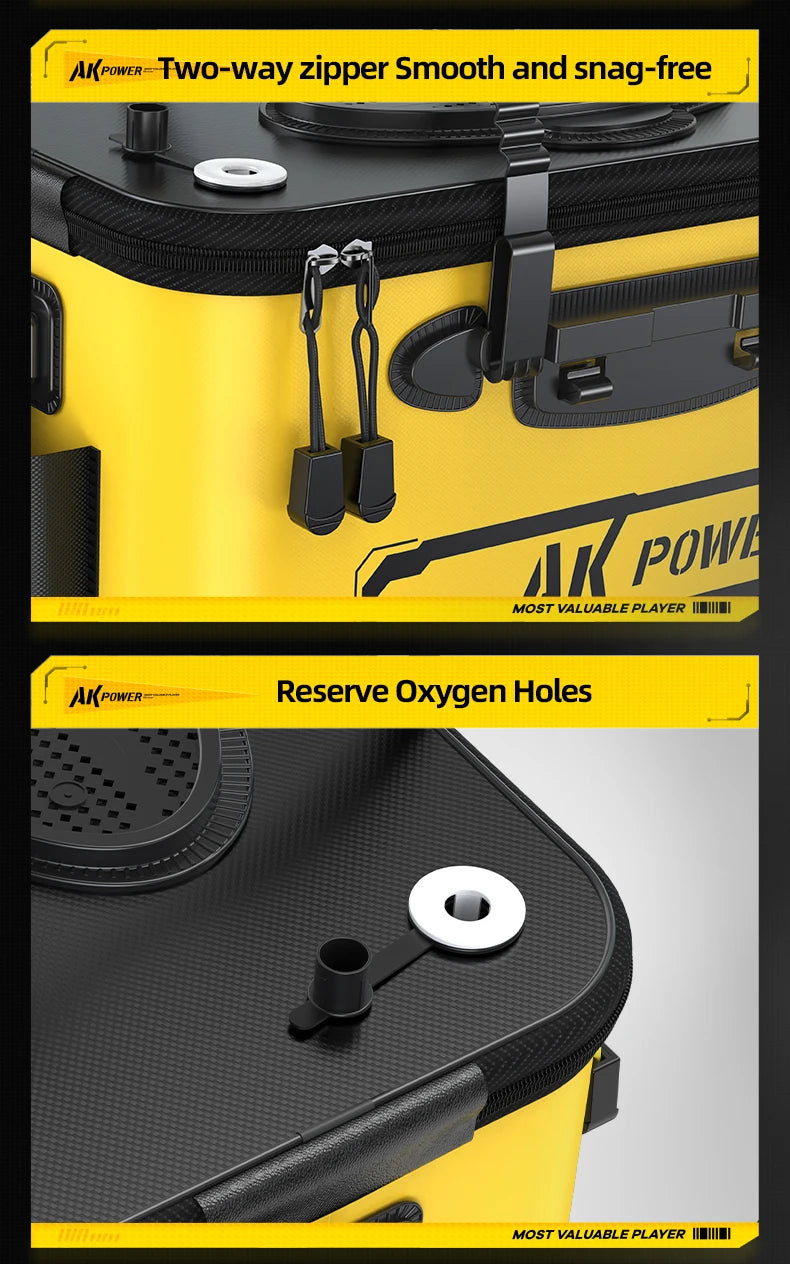 YUZHIYUAN Fishing Bucket Foldable Portable Live Fish Bucket Large Capacity Water Bucket Thickened EVA Material Outdoor Fishing