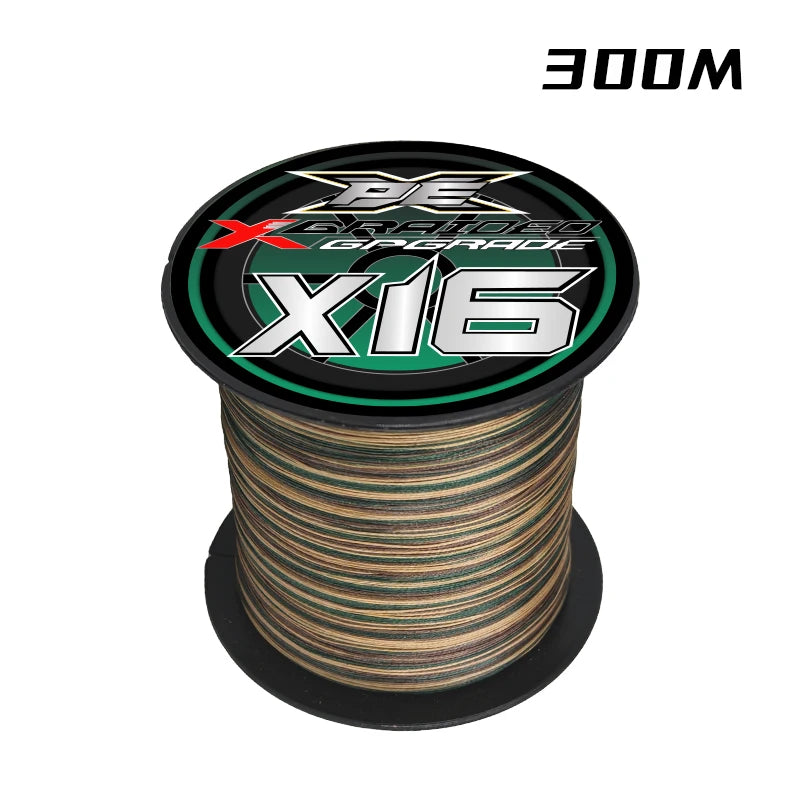YGKX Fishing Lines X16 Strands Braided PE Line 300/500M Japan Smooth Multifilament Line Carp Fly Fishing Wire Strong 16X Weave