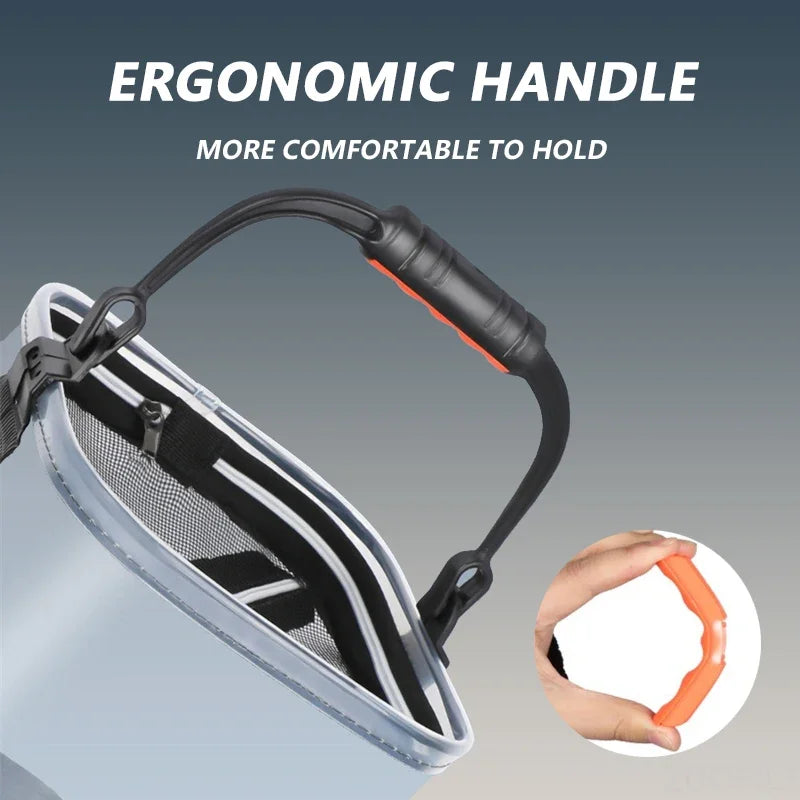 Portable Fishing Bucket Foldable With Net Cover Live Fish Bucket EVA Transparent Water Pail With Rope For Wild Fishing Tackle