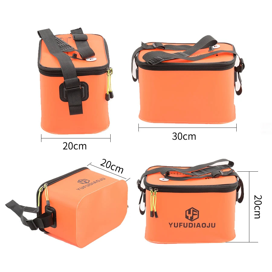 Collapsible Live Well Bucket - Waterproof EVA Storage for Fishing, Crabbing & Boat Trips