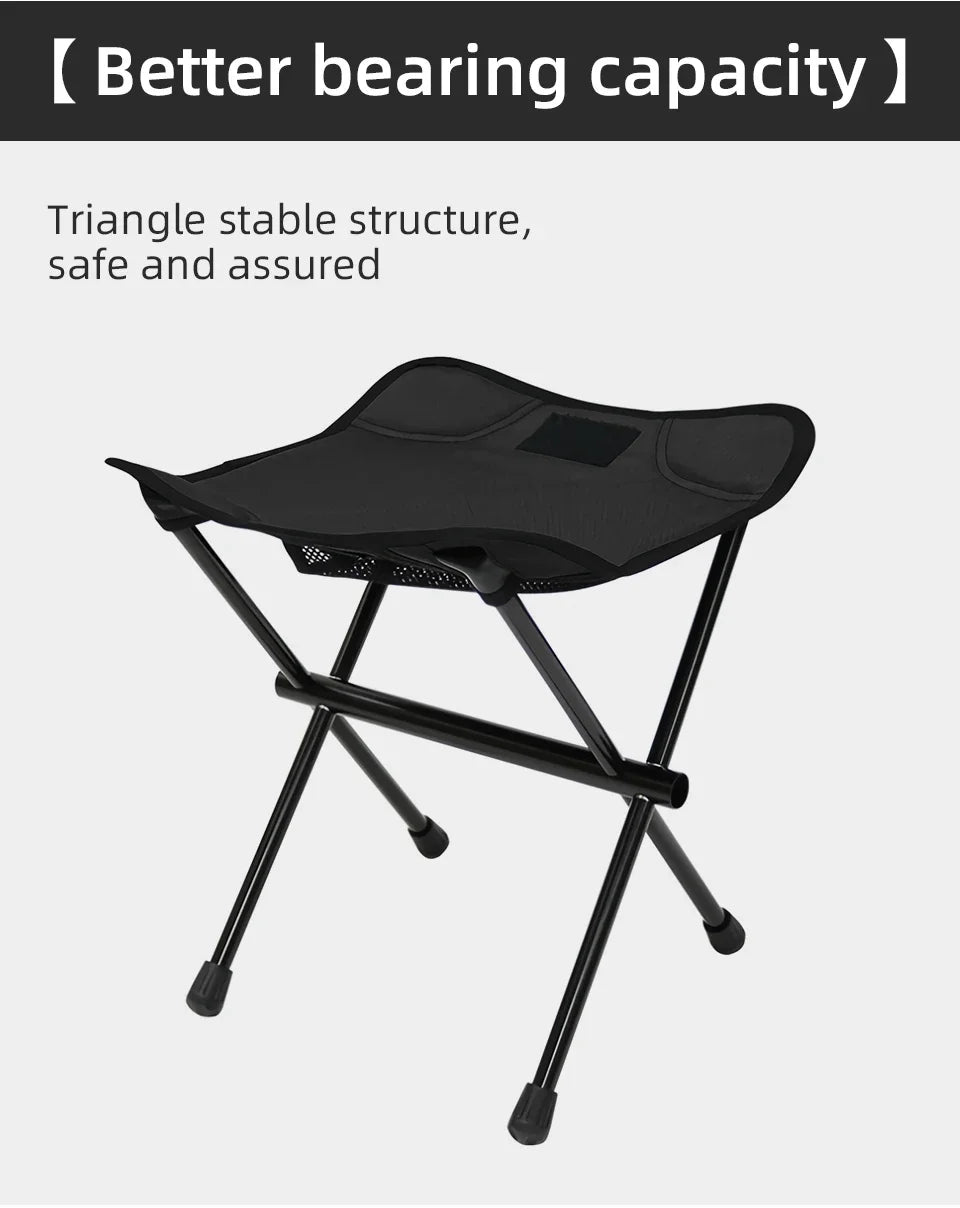 PACOONE Outdoor Portable Folding Stool Aluminum Alloy Minin Storage Chair Camping Fishing Chair Picnic Lightweight Furniture New