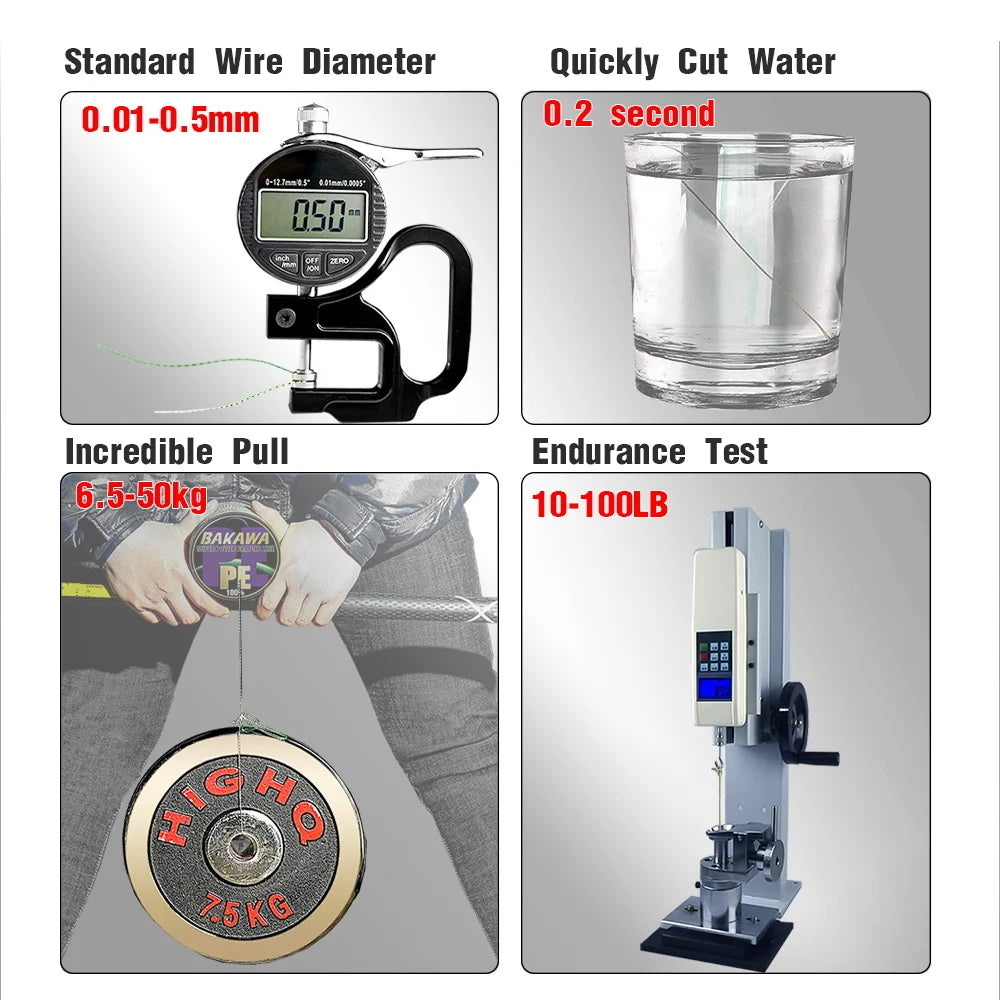 BAKAWA 4 Strands Braided PE Fishing Line 300M 500M 1000M Fly Wire Multifilament Carp Wire Japan Multicolor Sea Line Super Strong