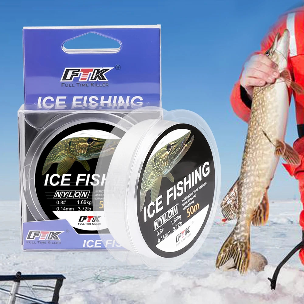 NGB 50M Ice Fishing Line Super Strong Monofilament Nylon Winter Bream Saltwater Fishing-Line Japan Low Memory Carp Line