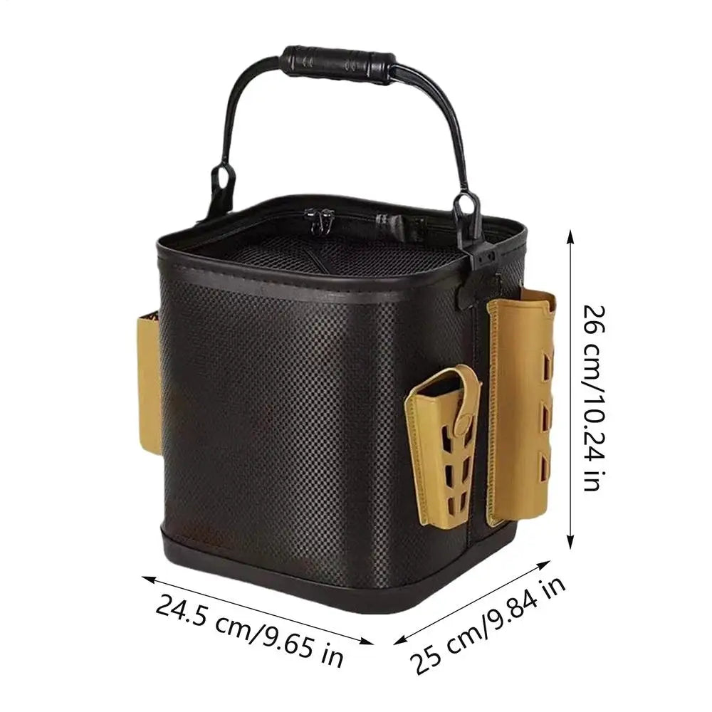 Outdoor Fishing Bucket With non-slip water rope Foldable and Portable EVA Water Bucket for Wild Fishing Household Bucket